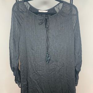 Francesca’s Sheer Black Shift Dress size small